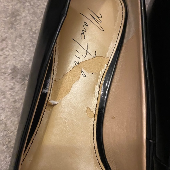 Marc Fisher Black Patent Anson Pointy Toe Ballet Flats New SIZE 7 - Picture 2 of 4